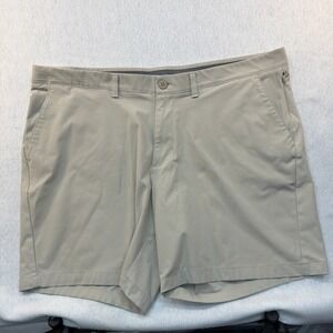 FLX Performance Shorts Men's 48 Beige 4-Way Stretch Quick Dry Golf Casual